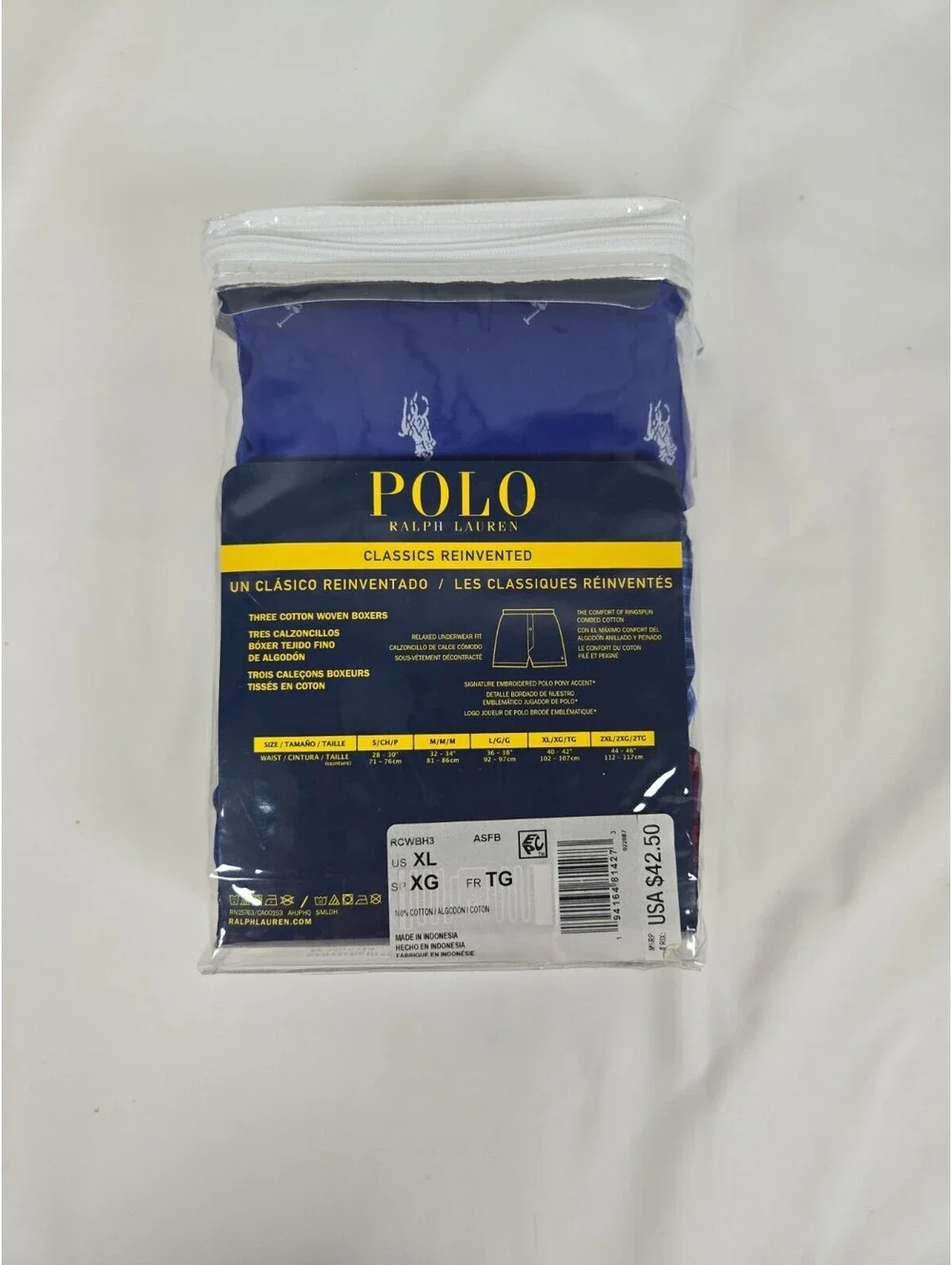 Polo Ralph Lauren Classic Fit Cotton Woven Boxers 3 Mix Pack Size XL